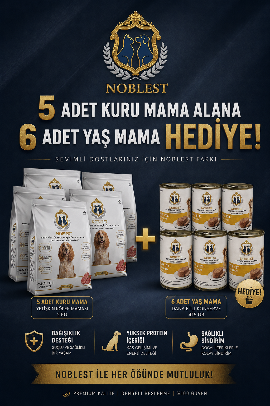 28/18 DANA ETLİ YETİŞKİN KÖPEK MAMA + 6 ADET DANA ETLİ YETİŞKİN KÖPEK YAŞ MAMA
