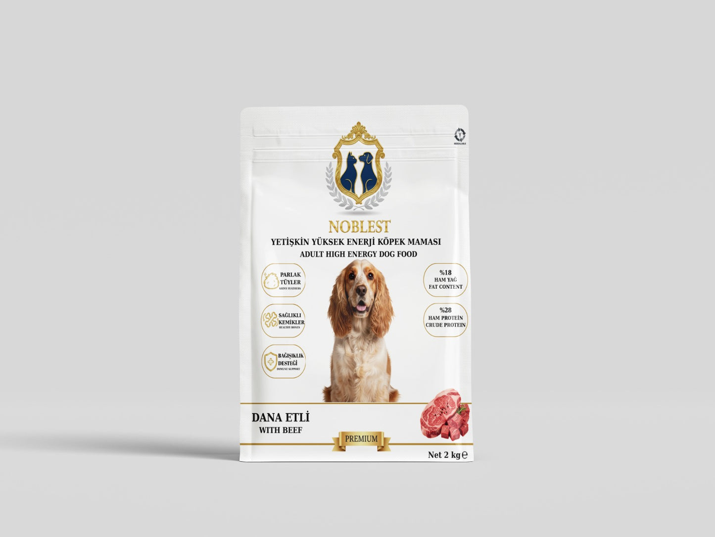 28 PROTEİN 18 YAĞ DANA ETLİ HIGH ENERGY YETİŞKİN KÖPEK MAMASI 2 KG