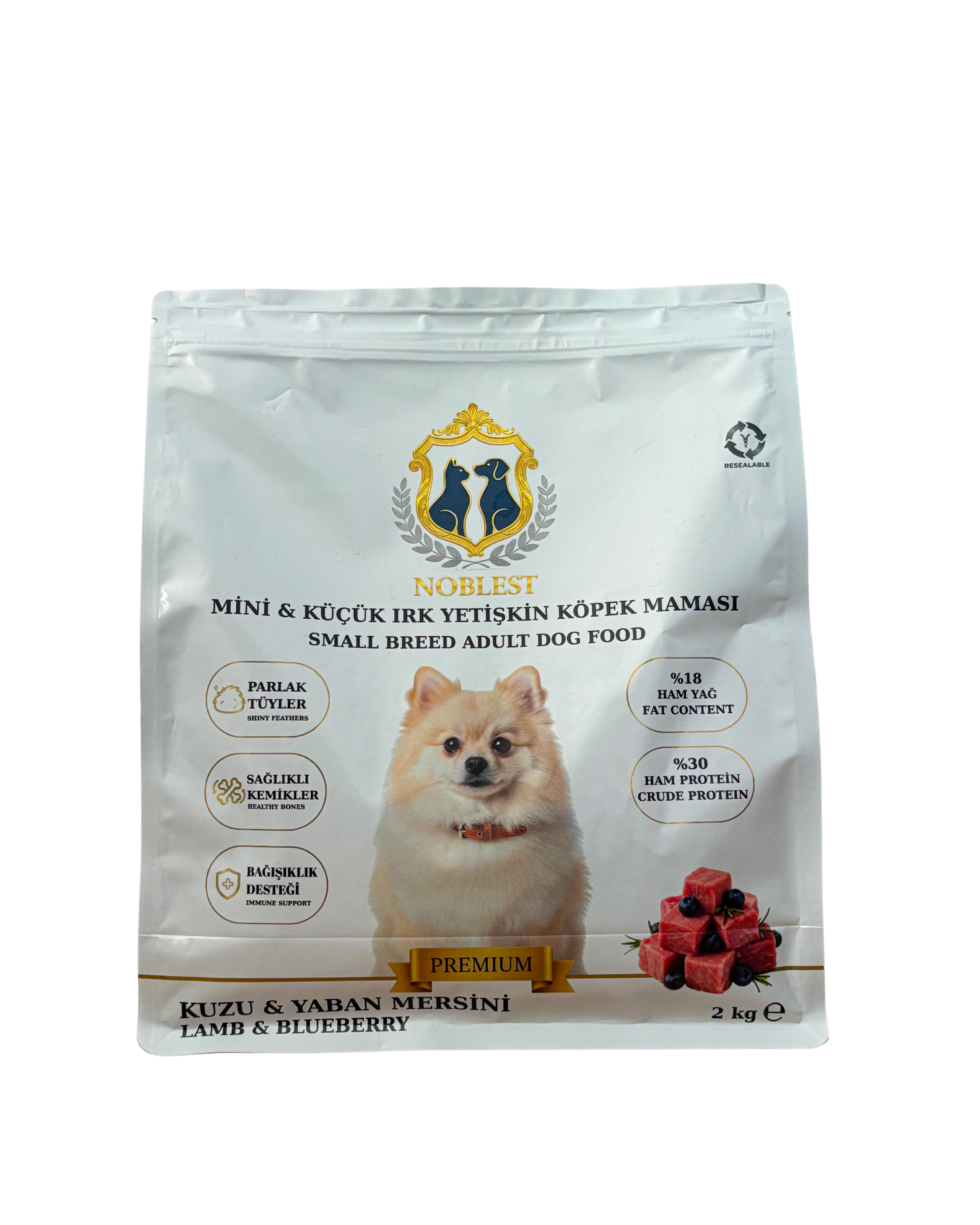 KUZU ETLİ  - YABAN MERSİNLİ MİNİ VE KÜÇÜK IRK YETİŞKİN KÖPEK MAMASI 2 KG