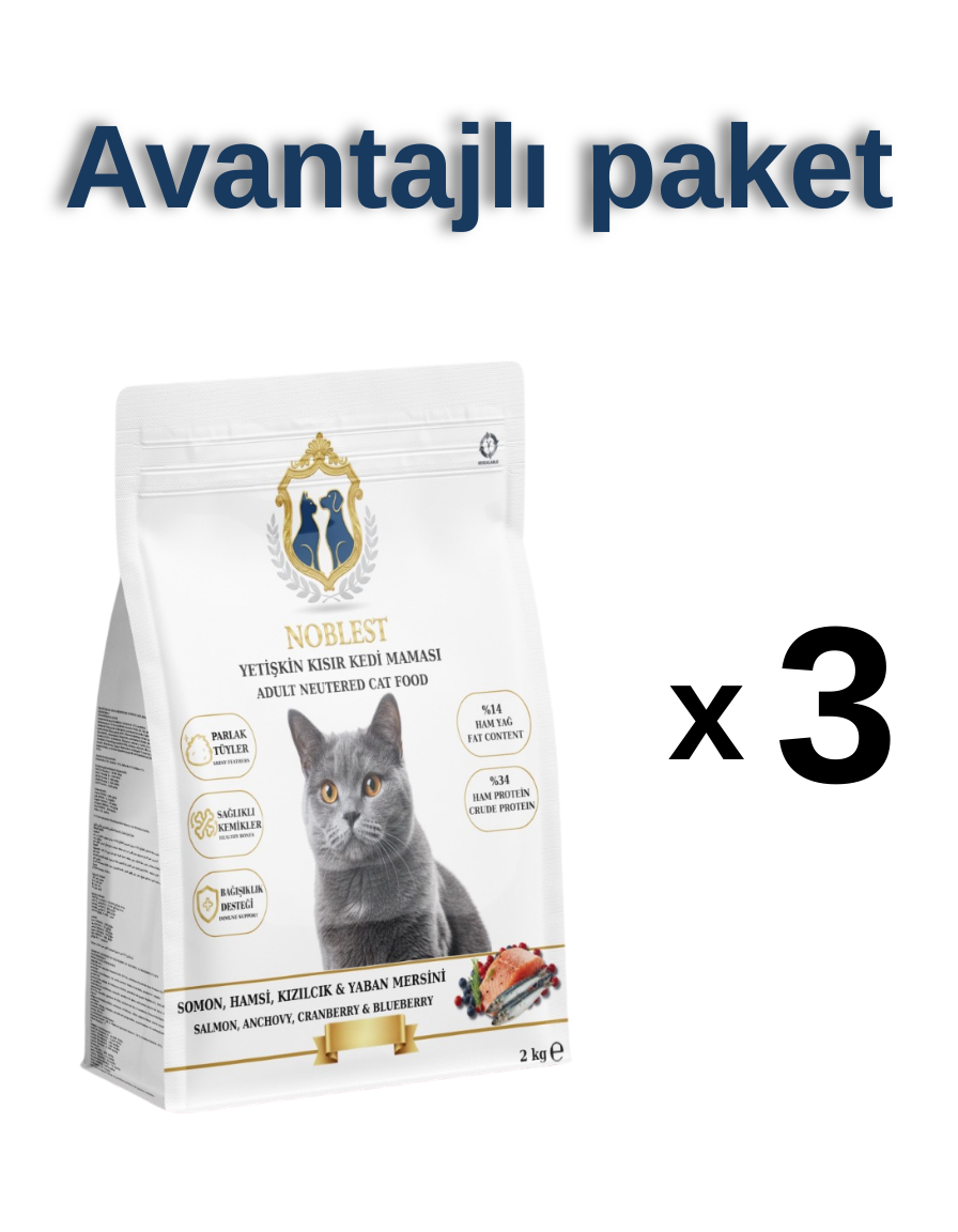 AVANTAJ PAKET SOMONLU KISIR KEDİ MAMASI 3X2 KG