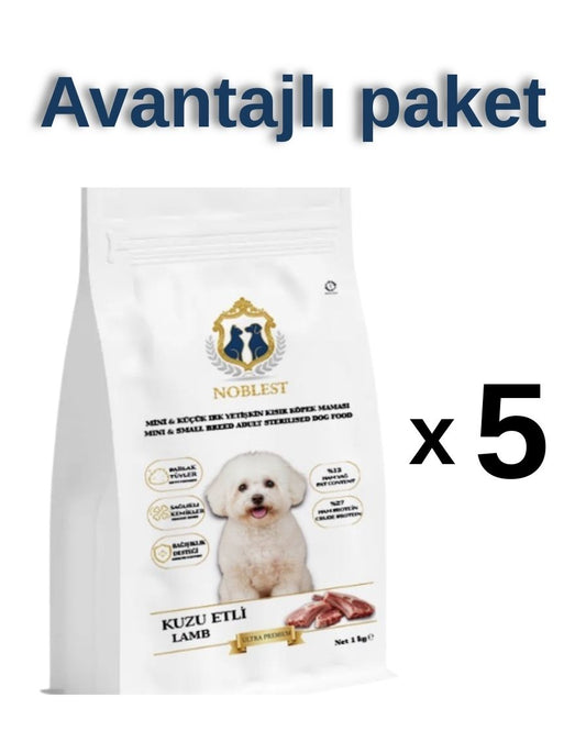 27/13 KUZU ETLİ MİNİ VE KÜÇÜK IRK YETİŞKİN KISIR KÖPEK KURU MAMASI 5 X 1 KG