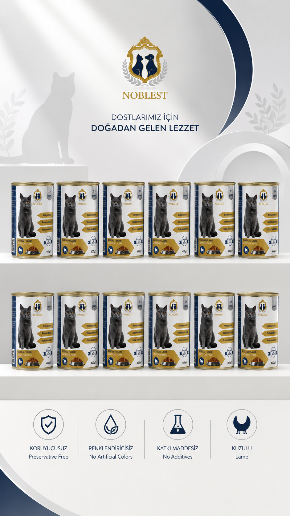 KUZULU JÖLELİ KÜÇÜK PARÇA ETLİ KEDİ YAŞ MAMA 400 gr X 12 ADET