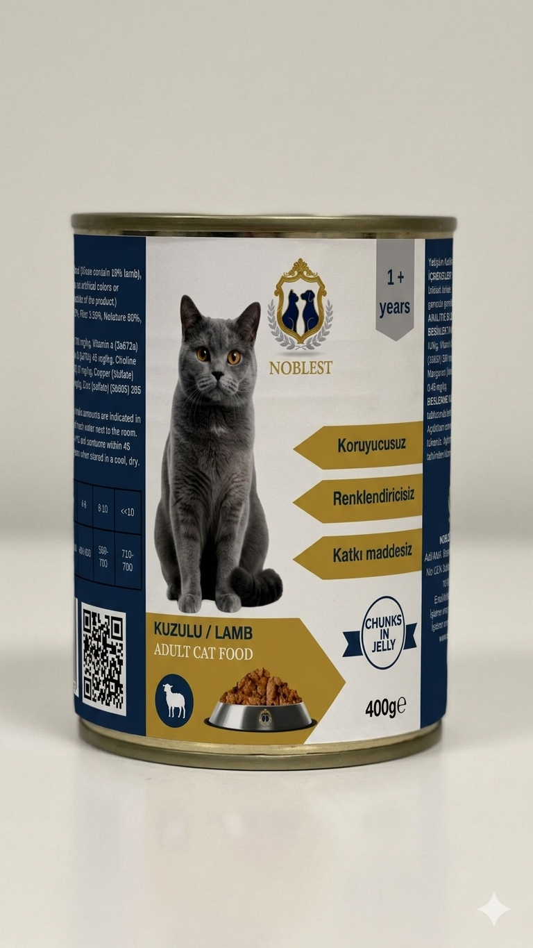 KUZULU JÖLELİ KÜÇÜK PARÇA ETLİ KEDİ YAŞ MAMA 400 gr X 12 ADET