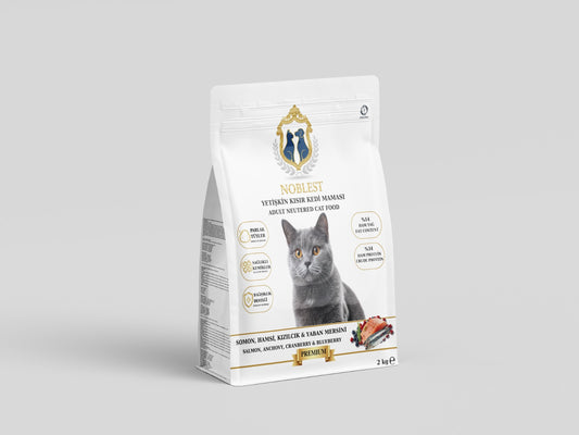 34 PROTEİN 14 YAĞ SOMONLU KIZILCIKLI KISIR KEDİ MAMASI 2 KG