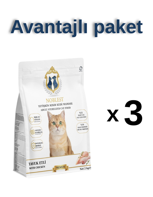 AVANTAJ PAKET TAVUKLU KISIR KEDİ MAMASI  3X2 KG
